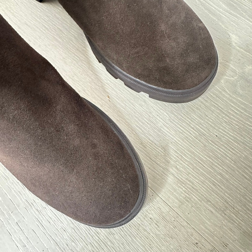 Splendid Melisa Chelsea Boots Womens 9M Brown Suede Lug Sole Block Heel Booties - Picture 3 of 8